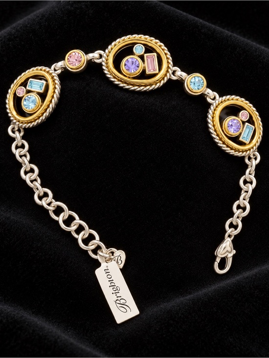 Jewelry - Brighton Halo Gem Bracelet Two Tone Pastel Crystal